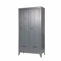 95x190x44 Kleiderschrank Aus Kiefer In Grau - Madiera