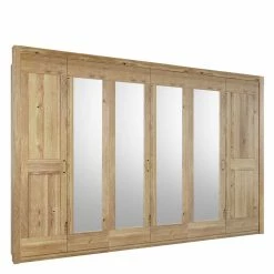 Asteiche Kleiderschrank 6-türig Mit 4 Spiegeln - Zamron -Wohnen Shop asteiche kleiderschrank 6 tuerig mit 4 spiegeln optional mit kranzleiste zamron 01