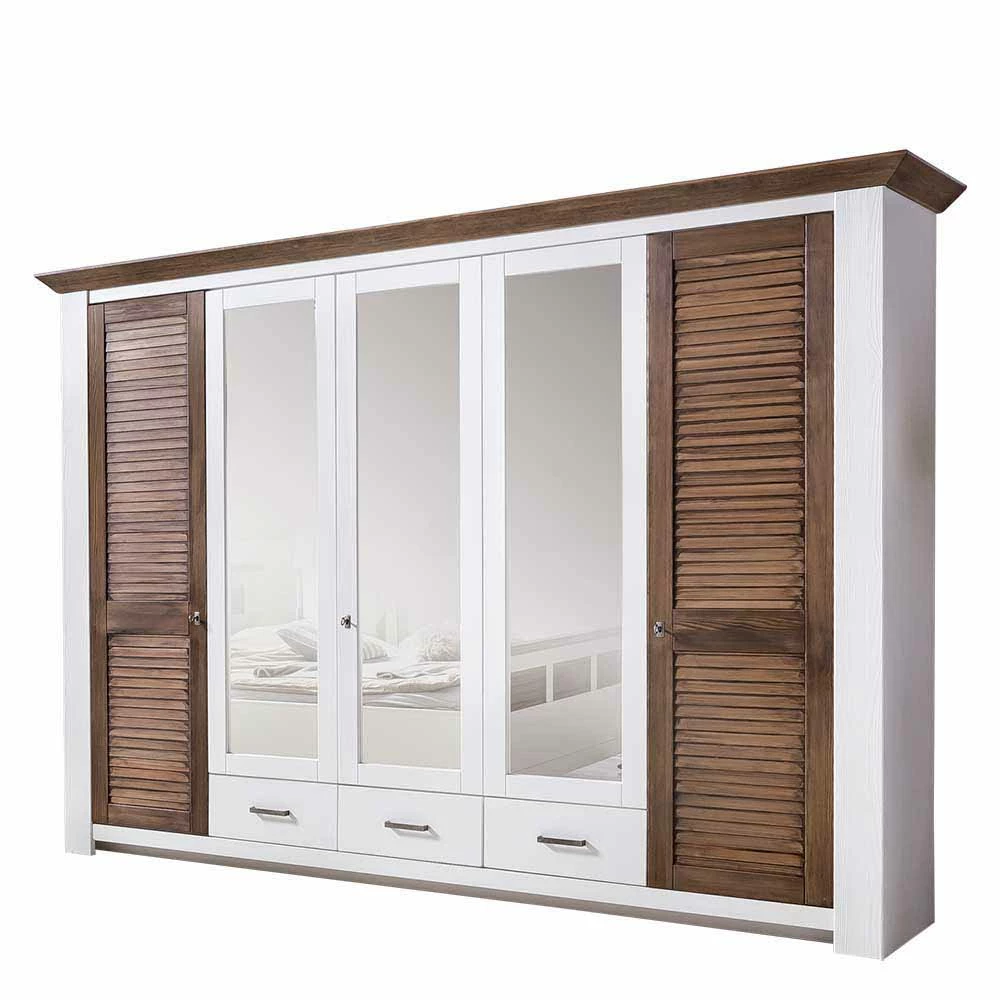 Breiter Drehtürenschrank Dubanos Im Landhausstil 3 Breiter Drehtürenschrank Dubanos Im Landhausstil