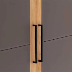 Doppeltür Kleiderschrank Aus Massivem Holz - Zaisan -Wohnen Shop doppeltuer kleiderschrank aus massivem holz wildeiche mit anthrazit zaisan 03