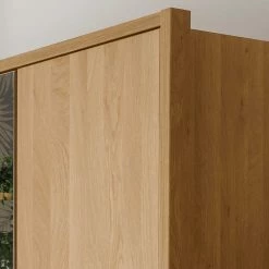 Eichefarbener Kleiderschrank In Drei Höhen - Emdsiva I -Wohnen Shop eichefarbener kleiderschrank in drei hoehen mit drei tueren emdsiva i 02