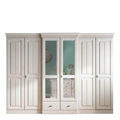 Eleganter Kleiderschrank In Weiß Gewachst - Beato