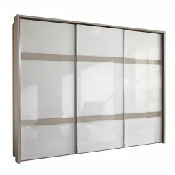 Glas Schwebetüren Schrank In Weiß & Grau - Pruducia