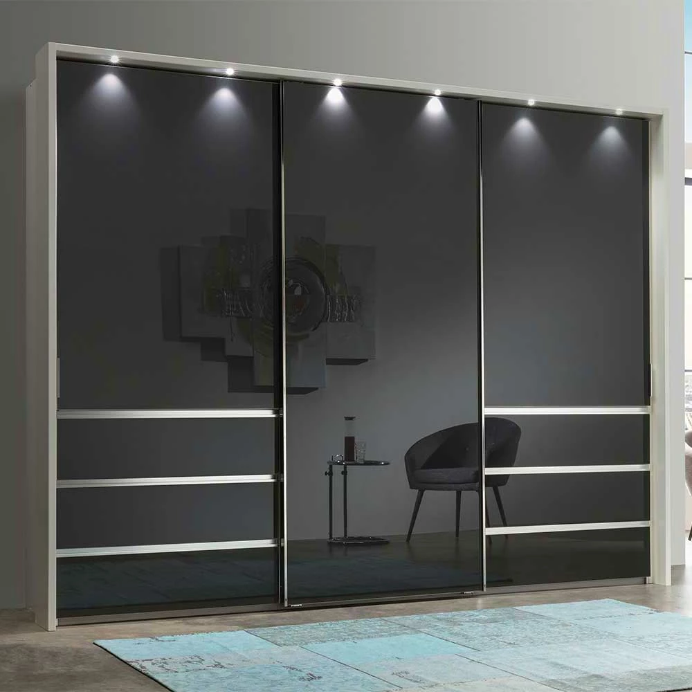 Glas Schwebetüren Schrank Mit 6 Schubladen - Apolon 4 Glas Schwebetüren Schrank Mit 6 Schubladen - Apolon – Bild 2