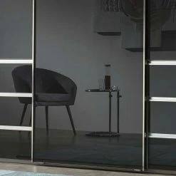 Glas Schwebetüren Schrank Mit 6 Schubladen - Apolon 12 Glas Schwebetüren Schrank Mit 6 Schubladen - Apolon -Wohnen Shop glas schwebetueren schrank mit 6 schubladen in anthrazit mit led licht apolon 04