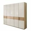 Glasfront Kleiderschrank In Beige & Eiche - Emdsiva -Wohnen Shop glasfront kleiderschrank in beige eiche mit fuenf tueren emdsiva f