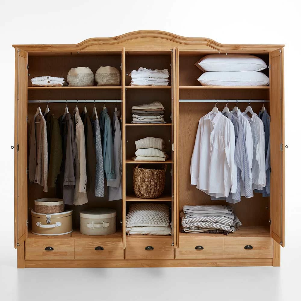 Großer Landhaus Kleiderschrank Aus Kiefer - Ulderan 5 Großer Landhaus Kleiderschrank Aus Kiefer - Ulderan – Bild 3