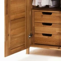 Holz Kleiderschrank Mit Inneneinrichtung - Memba -Wohnen Shop holz kleiderschrank mit inneneinrichtung aus wildeiche massiv memba 02