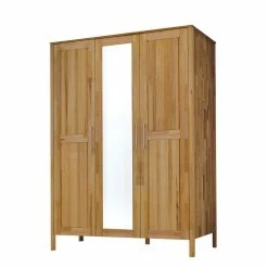 Holz Kleiderschrank Agacina Mit Spiegeltür