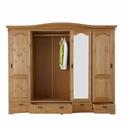Holz Landhaus Schrank Mit Schiebetüren - Vocoja 10 Holz Landhaus Schrank Mit Schiebetüren - Vocoja -Wohnen Shop holz landhaus schrank mit schiebetueren aus kiefer 249x210x59 vocoja 02