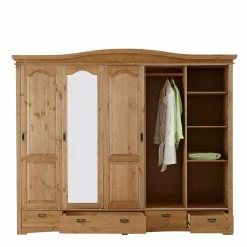 Holz Landhaus Schrank Mit Schiebetüren - Vocoja 12 Holz Landhaus Schrank Mit Schiebetüren - Vocoja -Wohnen Shop holz landhaus schrank mit schiebetueren aus kiefer 249x210x59 vocoja 04