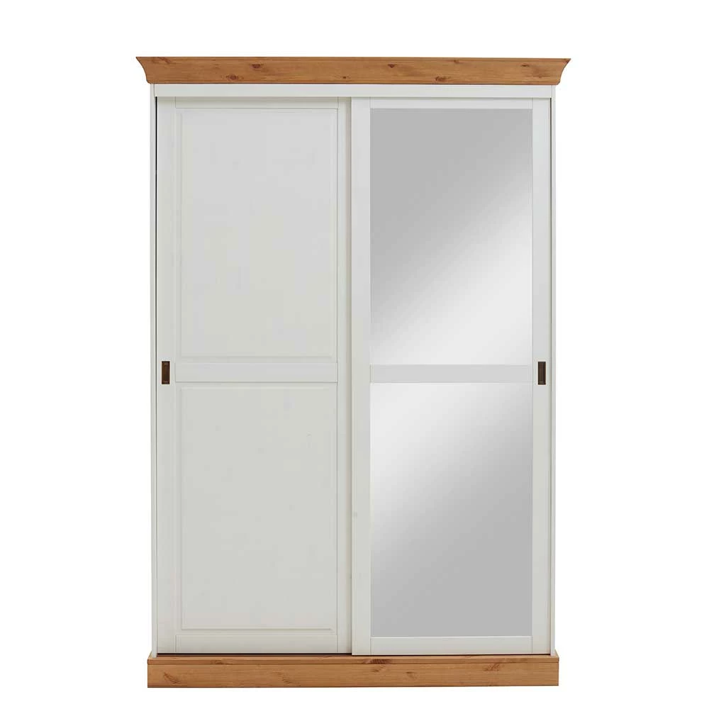 Holz Schrank Mit Schiebetüren & Spiegel - Sibiuta 4 Holz Schrank Mit Schiebetüren & Spiegel - Sibiuta – Bild 2