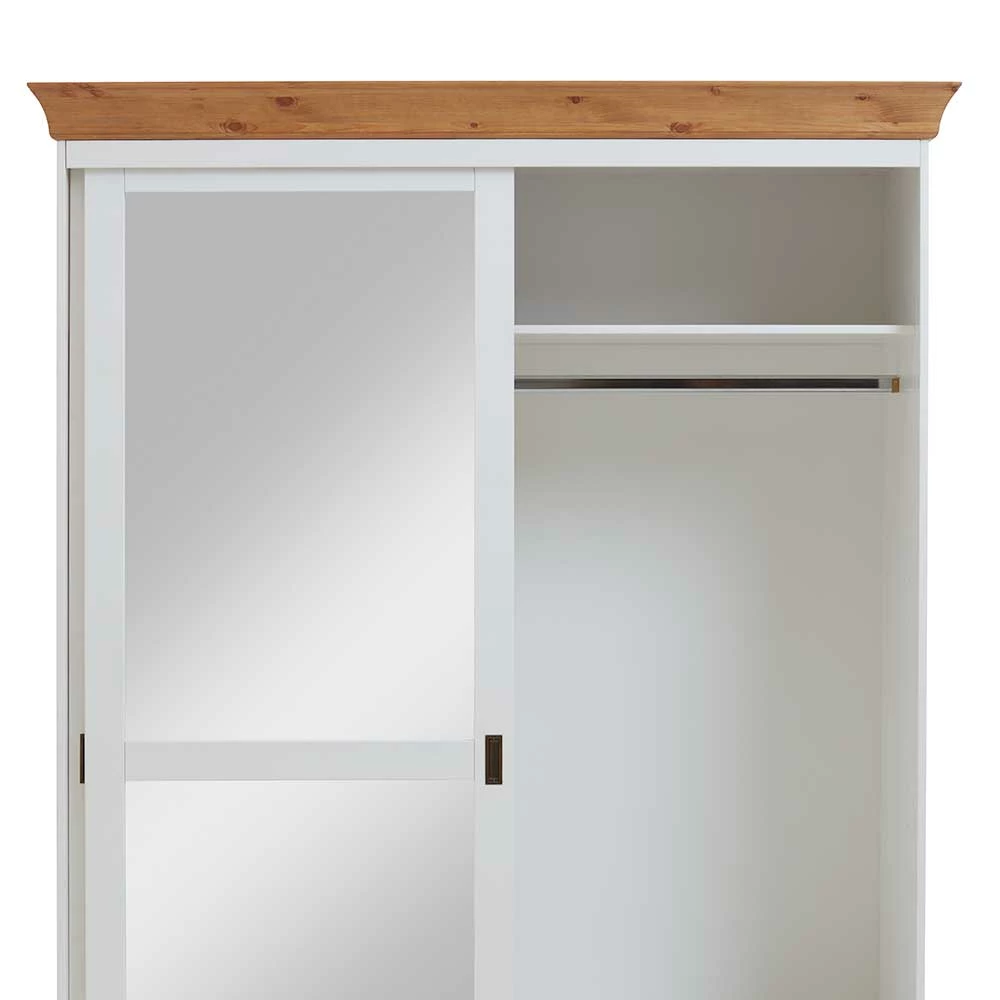 Holz Schrank Mit Schiebetüren & Spiegel - Sibiuta 5 Holz Schrank Mit Schiebetüren & Spiegel - Sibiuta – Bild 3