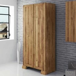 Holzschrank Vaskov Aus Wildeiche Massivholz -Wohnen Shop holzschrank wildeiche massivholz 90 cm vaskov 01