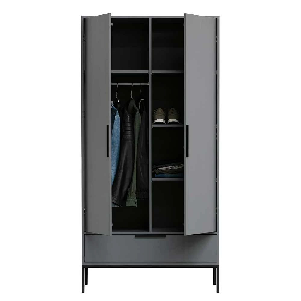 Kiefernholz Kleiderschrank In Grau - Uletria 4 Kiefernholz Kleiderschrank In Grau - Uletria – Bild 2