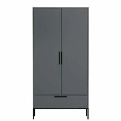 Kiefernholz Kleiderschrank In Grau - Uletria 10 Kiefernholz Kleiderschrank In Grau - Uletria -Wohnen Shop kiefernholz kleiderschrank in grau mit metallgriffen uletria 02