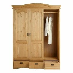 Kiefernholz Kleiderschrank In Natur Geölt - Vocoja 10 Kiefernholz Kleiderschrank In Natur Geölt - Vocoja -Wohnen Shop kiefernholz kleiderschrank in natur geoelt mit schiebetueren schubladen vocoja 02