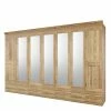Kleiderschrank Aus Asteiche Teilmassiv Mit Spiegeln - Zamron -Wohnen Shop kleiderschrank aus asteiche teilmassiv mit spiegeln 7 tueren 7 schubladen zamron f