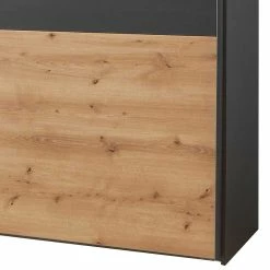 Kleiderschrank In Eiche Bianco & Anthrazit - Tom -Wohnen Shop kleiderschrank in eiche bianco anthrazit mit zwei schwebetueren tom 05