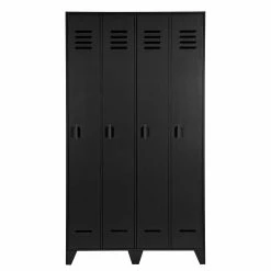 Kleiderschrank In Spind Optik Aus Holz Und Holzwerkstoff - Tivegos 10 Kleiderschrank In Spind Optik Aus Holz Und Holzwerkstoff - Tivegos -Wohnen Shop kleiderschrank in spind optik aus holz in schwarz mit metallgriffen tivegos 02