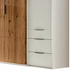 Kleiderschrank In Weiß & Asteiche Bianco - Rodicco -Wohnen Shop kleiderschrank in weiss asteiche bianco mit metallgriffen rodicco 02