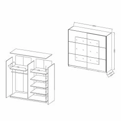 Kleiderschrank Mit 2 Schwebetüren In Weiß - Juleste 11 Kleiderschrank Mit 2 Schwebetüren In Weiß - Juleste -Wohnen Shop kleiderschrank mit 2 schwebetueren in weiss mit spiegel juleste 04