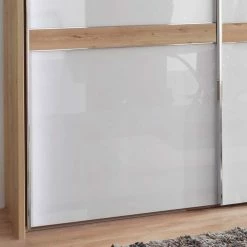 Kleiderschrank Mit Schwebetüren In Weiß - Tessina -Wohnen Shop kleiderschrank mit schwebetueren in weiss und eiche bianco tessina 04