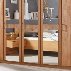 Kleiderschrank Mit Spiegeln Apolios In Erle Teilmassiv -Wohnen Shop kleiderschrank mit spiegeln erle teilmassiv 5 tuerig 257cm breit 220cm hoch beleuchtet apolios 03
