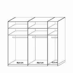 Kleiderschrank Neriman Mit Schwebetüren 267cm Breit 13 Kleiderschrank Neriman Mit Schwebetüren 267cm Breit -Wohnen Shop kleiderschrank schwebetueren 267cm breit weiss und balkeneiche dekor neriman 06