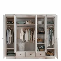 Landhaus Kleiderschrank In Weiß Gewachst - Beato 11 Landhaus Kleiderschrank In Weiß Gewachst - Beato -Wohnen Shop landhaus kleiderschrank in weiss gewachst aus kiefer massivholz beato 03