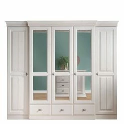 Landhaus Kleiderschrank In Weiß Gewachst - Beato