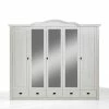 Landhaus Kleiderschrank In Weiß Kiefer Laburita 5-türig Mit Spiegeln -Wohnen Shop landhaus kleiderschrank in weiss kiefer 5 tuerig mit spiegeln 5 schubladen laburita 01
