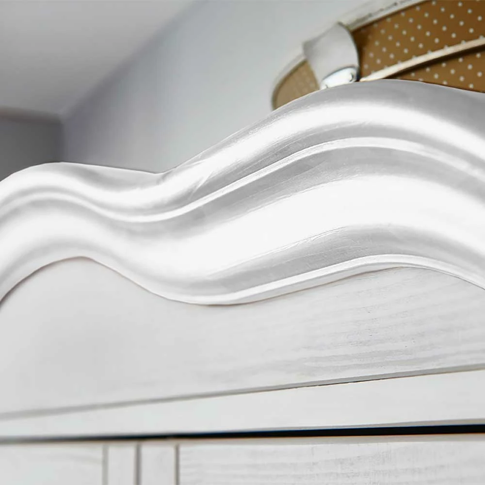 Landhaus Kleiderschrank In Weiß Kiefer Laburita 5-türig Mit Spiegeln 7 Landhaus Kleiderschrank In Weiß Kiefer Laburita 5-türig Mit Spiegeln – Bild 5