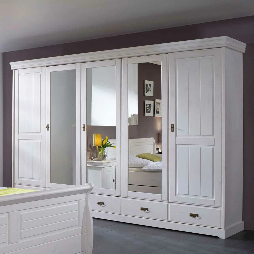 Landhaus Kleiderschrank Janeira Mit Spiegeltüren 4 Landhaus Kleiderschrank Janeira Mit Spiegeltüren – Bild 2