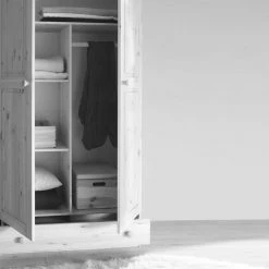 Landhaus Kleiderschrank Adelaide In Weiß 9 Landhaus Kleiderschrank Adelaide In Weiß -Wohnen Shop landhaus kleiderschrank weiss kiefer massiv adelaide 04