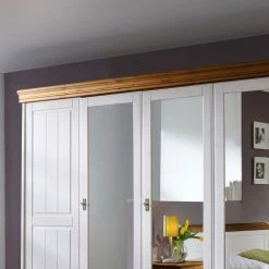 Landhaus Kleiderschrank Sicilianu In Weiß -Wohnen Shop landhaus kleiderschrank weiss spiegeltueren sicilianu html 04