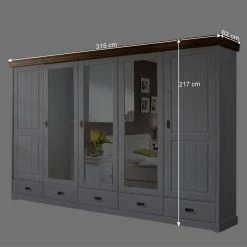 Landhaus Kleiderschrank Sicilianu In Weiß -Wohnen Shop landhaus kleiderschrank weiss spiegeltueren sicilianu html be