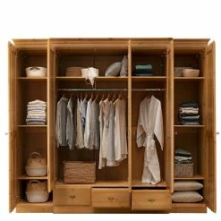 Landhaus Schlafzimmerschrank In Eichefarben Gebeizt - Vlota -Wohnen Shop landhaus schlafzimmerschrank in eichefarben gebeizt aus kiefer massivholz vlota 03