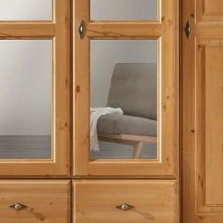 Landhaus Schlafzimmerschrank In Eichefarben Gebeizt - Vlota -Wohnen Shop landhaus schlafzimmerschrank in eichefarben gebeizt aus kiefer massivholz vlota 05