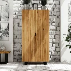 Massiv Kleiderschrank Manzey Aus Wildeiche Geölt -Wohnen Shop massiv kleiderschrank wildeiche geoelt 100 cm breit manzey 02