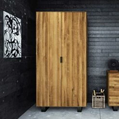 Massiv Kleiderschrank Manzey Aus Wildeiche Geölt -Wohnen Shop massiv kleiderschrank wildeiche geoelt 100 cm breit manzey 03