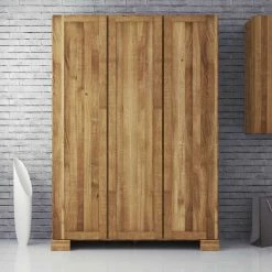 Massiv Kleiderschrank Vaskov Aus Wildeiche Geölt -Wohnen Shop massiv kleiderschrank wildeiche geoelt 3 tuerig vaskov 01