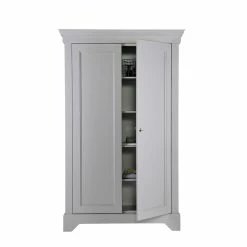 Massivholz Kleiderschrank Saliara In Grau -Wohnen Shop massivholz kleiderschrank grau kiefer saliara 03