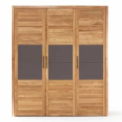 Massivholz Kleiderschrank Mit Drei Türen - Zaisan -Wohnen Shop massivholz kleiderschrank mit drei tueren in wildeiche anthrazit zaisan 01