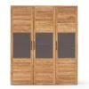 Massivholz Kleiderschrank Mit Drei Türen - Zaisan -Wohnen Shop massivholz kleiderschrank mit drei tueren in wildeiche anthrazit zaisan f