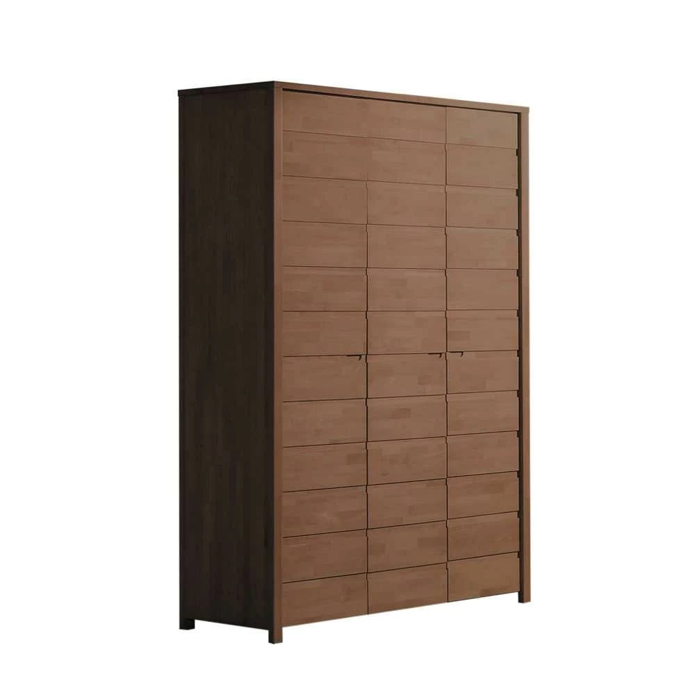 Massivholz Kleiderschrank Hornos In Nussbaumfarben 4 Massivholz Kleiderschrank Hornos In Nussbaumfarben – Bild 2