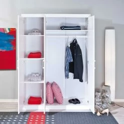 Massivholz-Kleiderschrank Nabrosia In Weiß -Wohnen Shop massivholz kleiderschrank weiss kiefer nabrosia 02