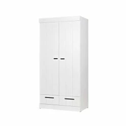 Massivholz Schrank Mattressa In Weiß