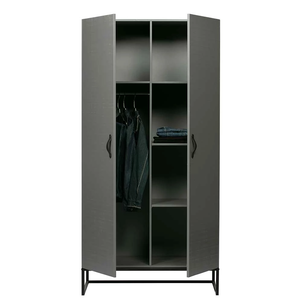Moderner Kleiderschrank In Grau & Schwarz - Firgetta 4 Moderner Kleiderschrank In Grau & Schwarz - Firgetta – Bild 2