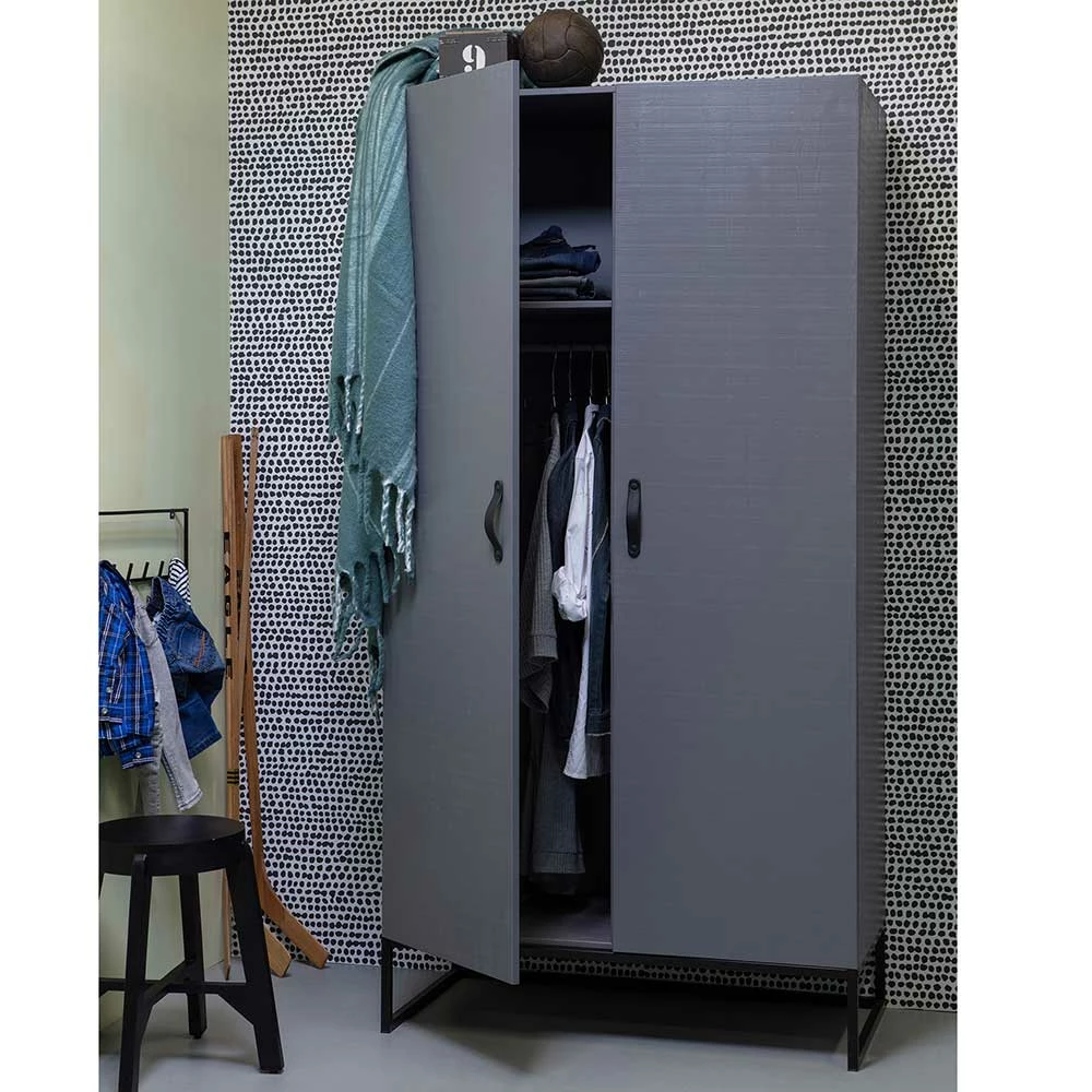 Moderner Kleiderschrank In Grau & Schwarz - Firgetta 5 Moderner Kleiderschrank In Grau & Schwarz - Firgetta – Bild 3